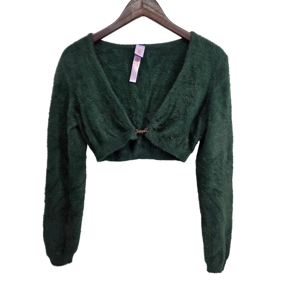 Savage x Fenty Fluff It Up PJ Crop Top Botanical Green Size 12-14